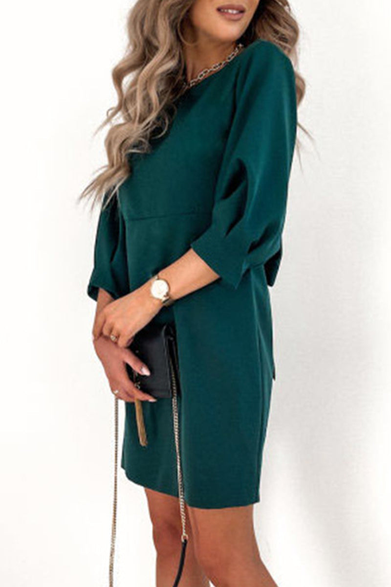 College With Bow O Neck Pencil Skirt Dresses(3 Colors)