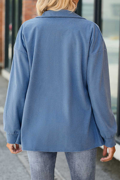 Pocket Buckle Buttons Turn-back Collar Sweaters(4 Colors)