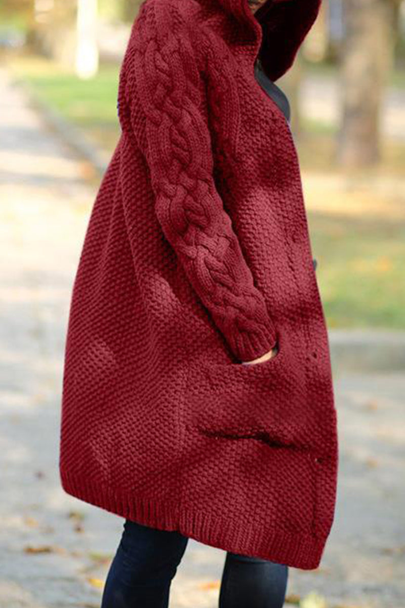 Pocket Hooded Collar Cardigans(8 Colors)