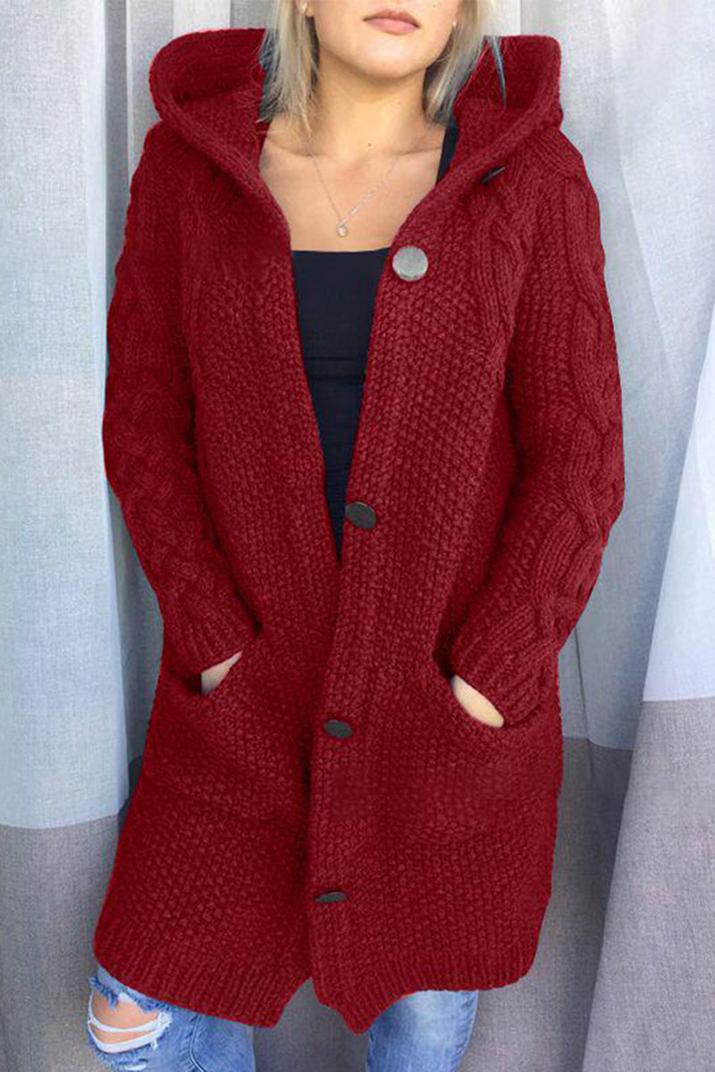 Pocket Hooded Collar Cardigans(8 Colors)