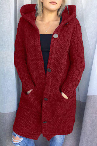 Pocket Hooded Collar Cardigans(8 Colors)