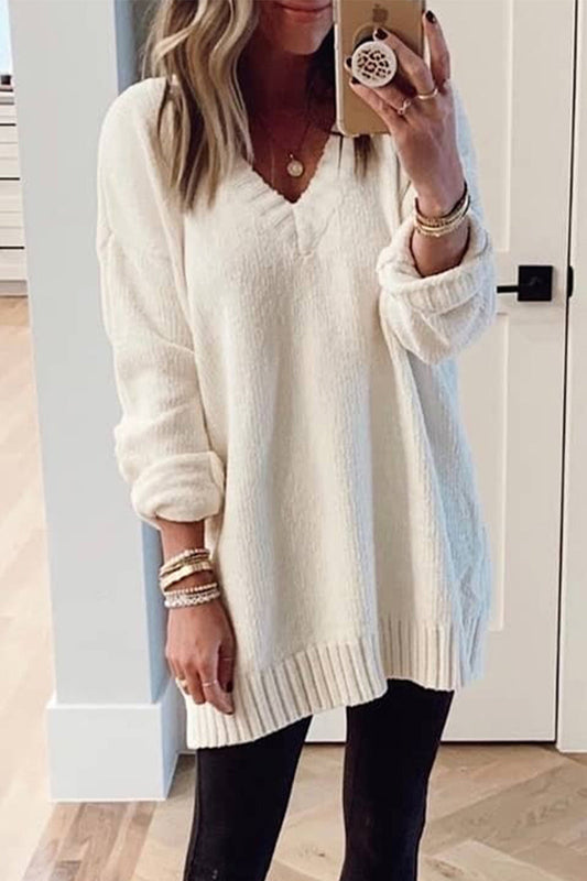 Color V Neck Sweaters(5 Colors)