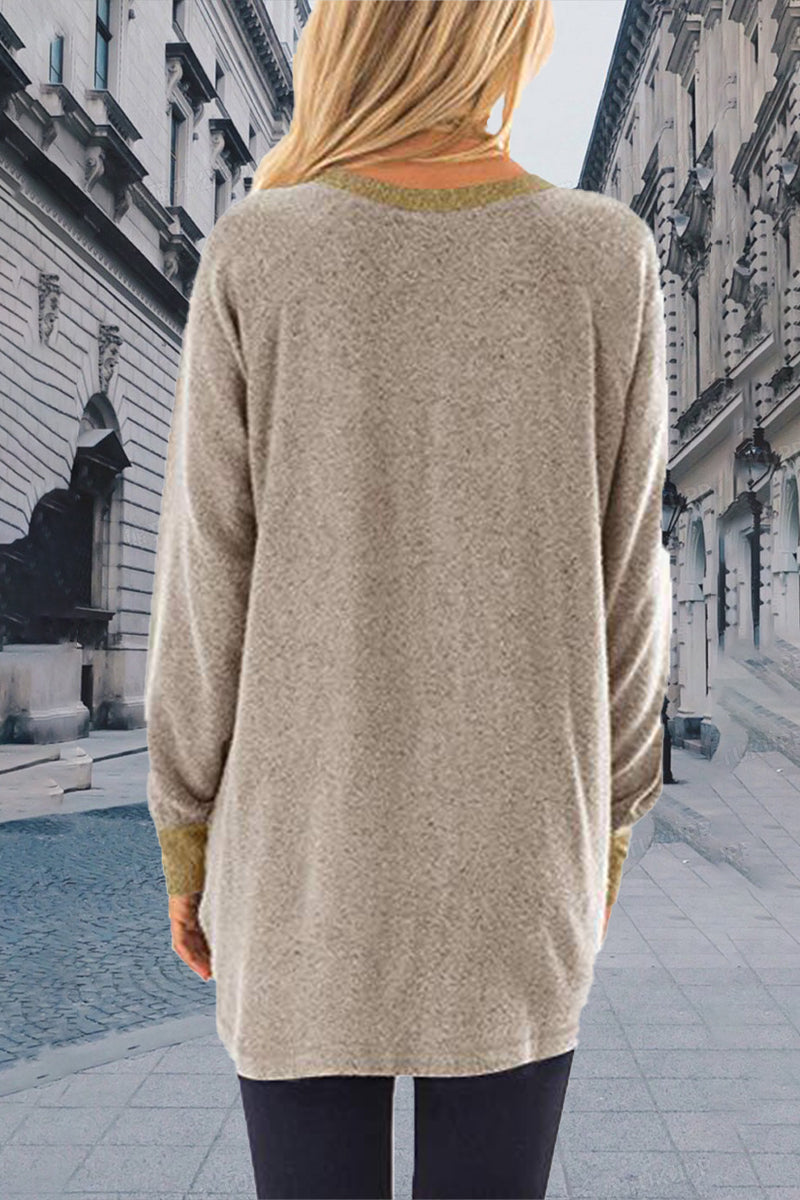 Contrast O Neck Hoodies(11 Colors)