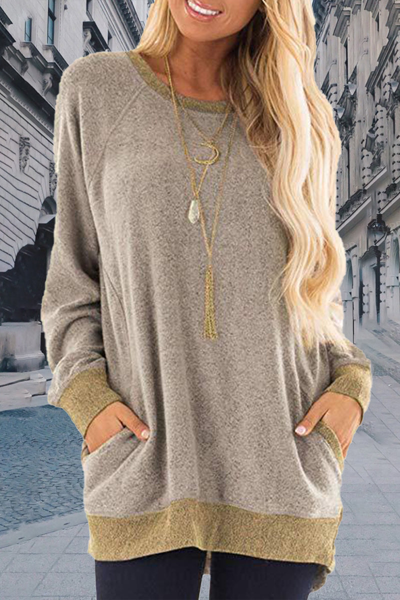 Contrast O Neck Hoodies(11 Colors)