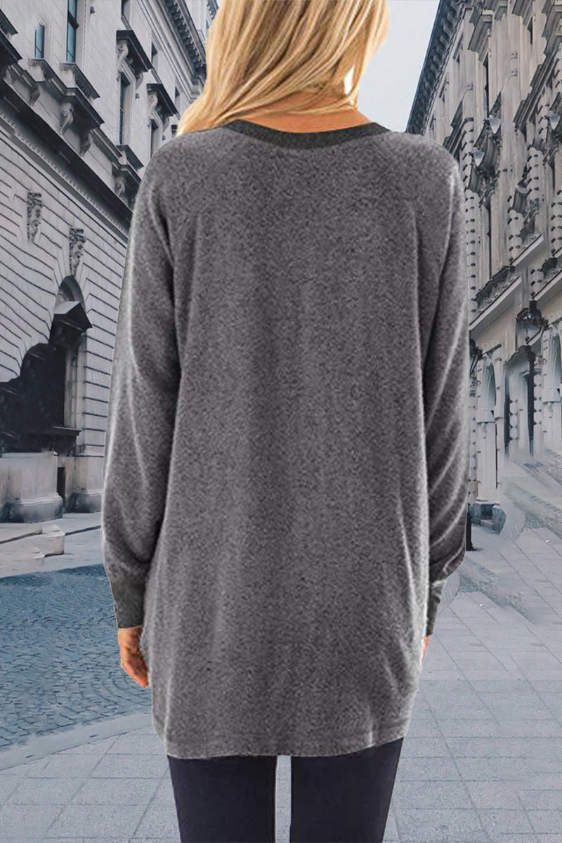 Contrast O Neck Hoodies(11 Colors)