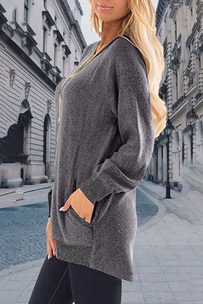 Contrast O Neck Hoodies(11 Colors)