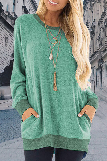 Contrast O Neck Hoodies(11 Colors)