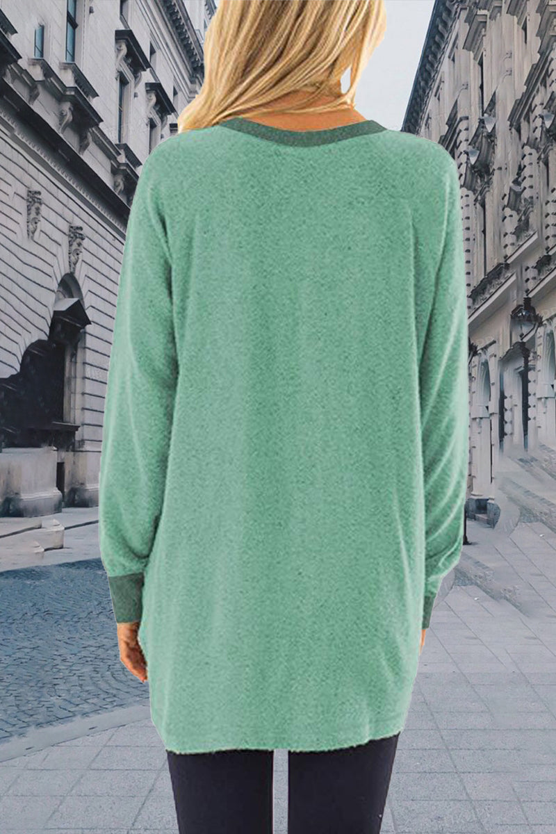 Contrast O Neck Hoodies(11 Colors)