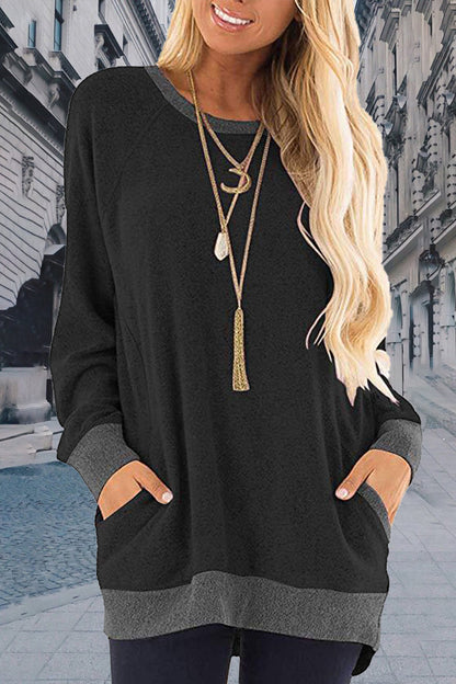 Contrast O Neck Hoodies(11 Colors)