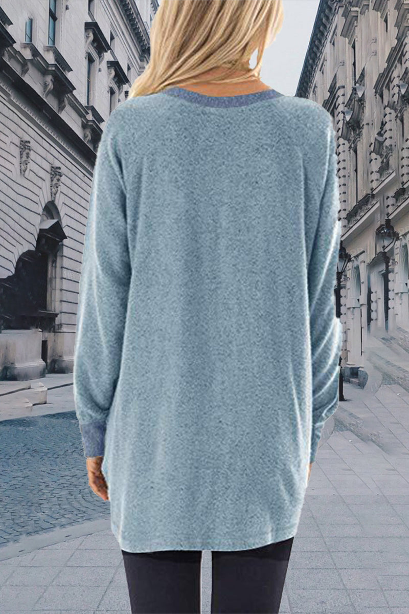 Contrast O Neck Hoodies(11 Colors)
