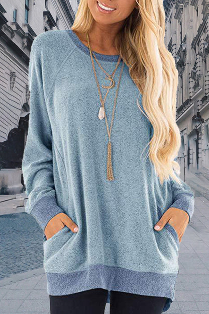 Contrast O Neck Hoodies(11 Colors)