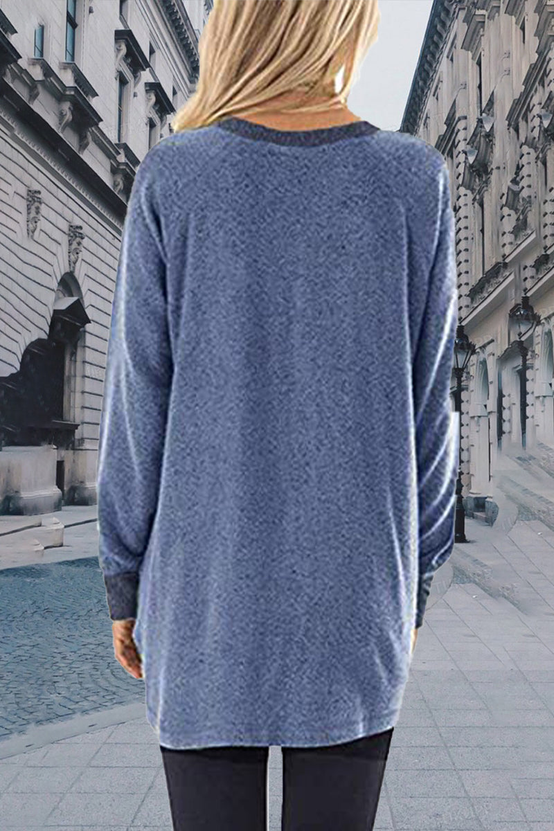 Contrast O Neck Hoodies(11 Colors)