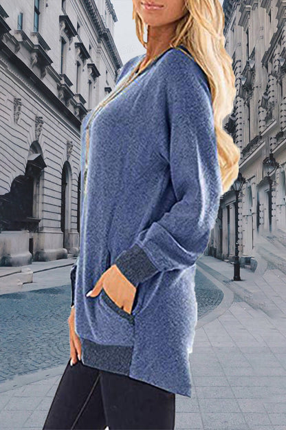 Contrast O Neck Hoodies(11 Colors)