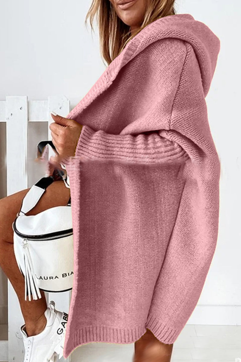 Street Asymmetrical Color Hooded Collar Cardigans(15 Colors)