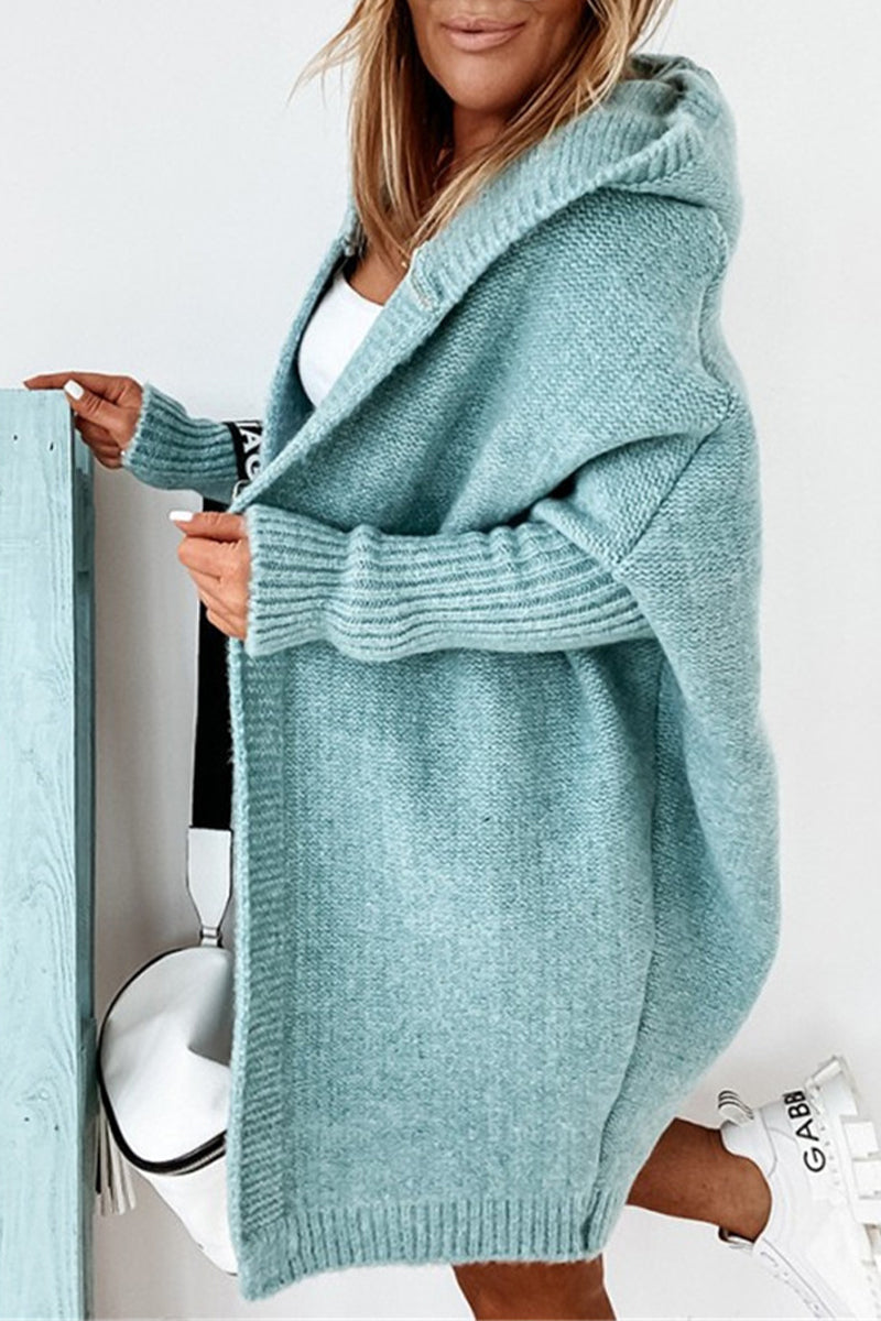 Street Asymmetrical Color Hooded Collar Cardigans(15 Colors)