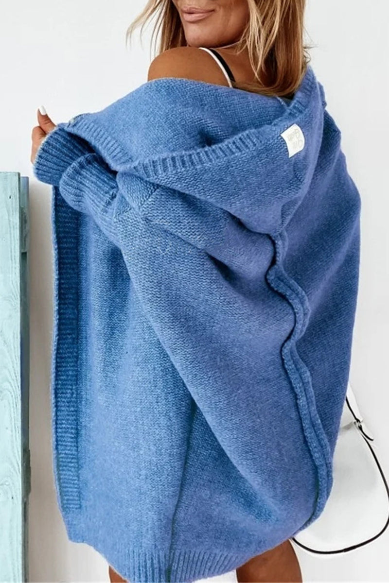 Street Asymmetrical Color Hooded Collar Cardigans(15 Colors)