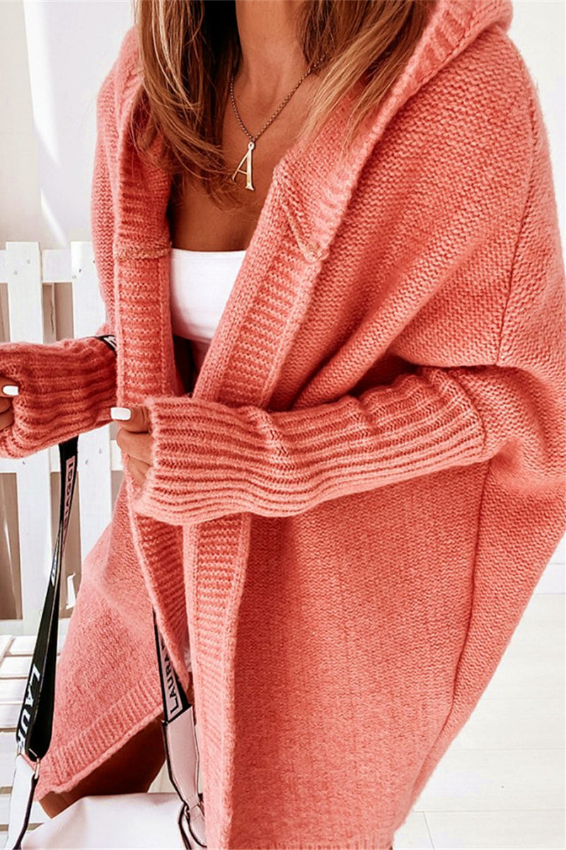Street Asymmetrical Color Hooded Collar Cardigans(15 Colors)