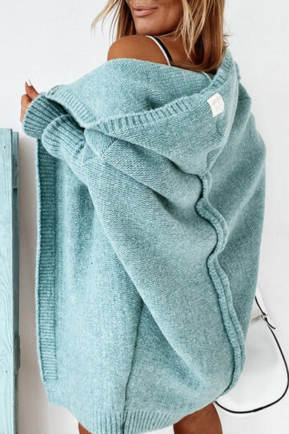 Street Asymmetrical Color Hooded Collar Cardigans(15 Colors)