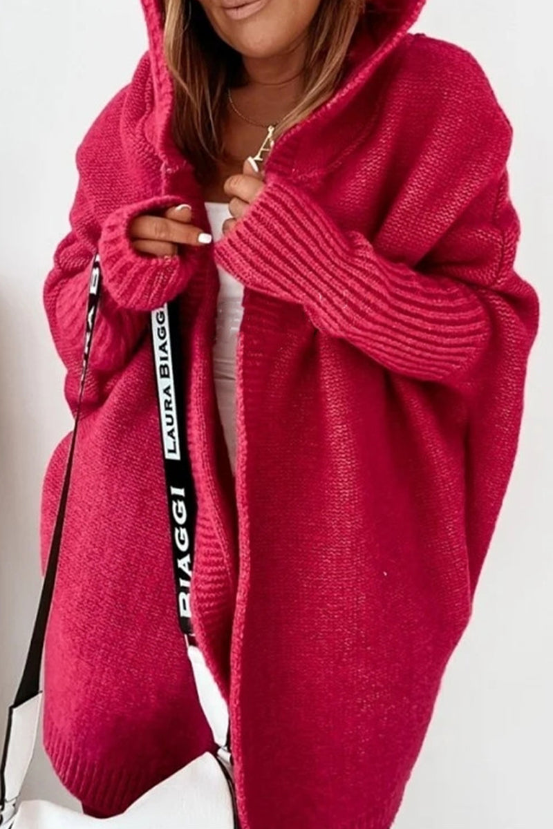 Street Asymmetrical Color Hooded Collar Cardigans(15 Colors)