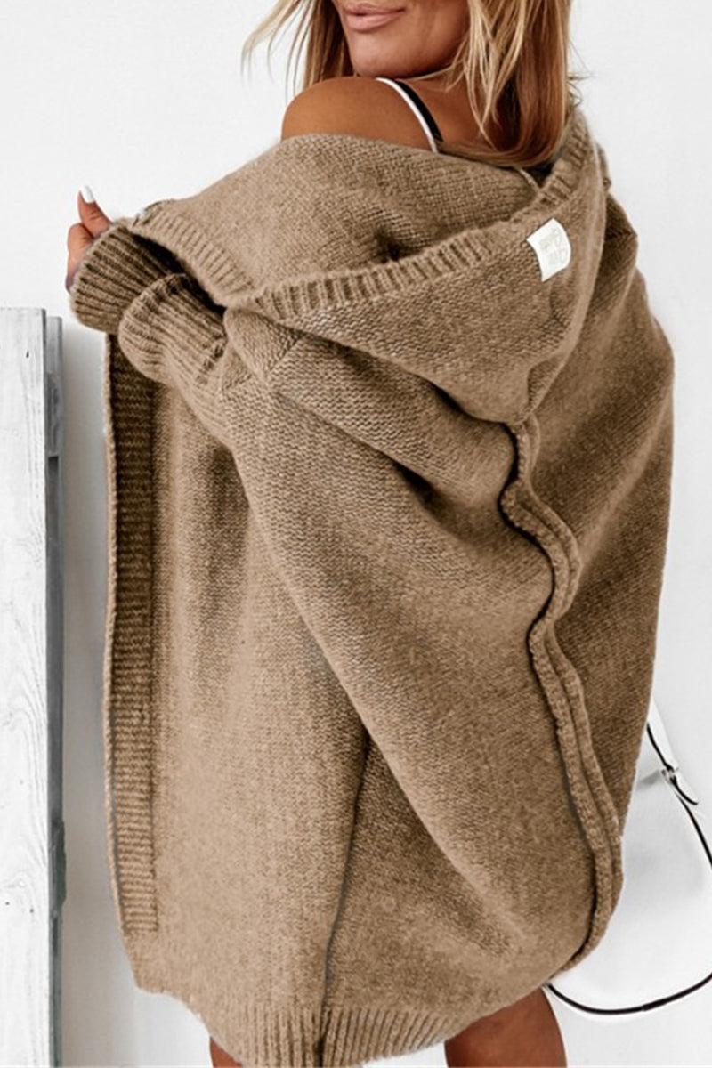 Street Asymmetrical Color Hooded Collar Cardigans(15 Colors)