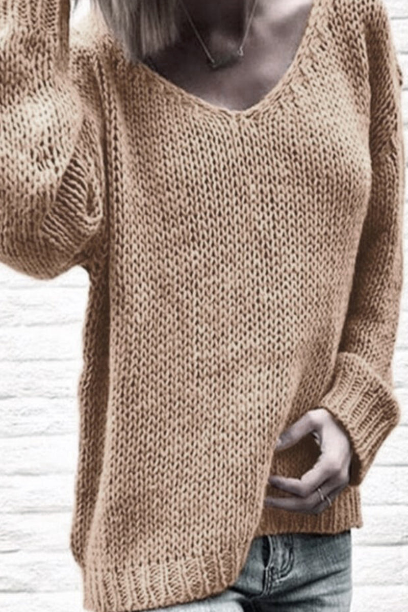 Color V Neck Sweaters(6 Colors)
