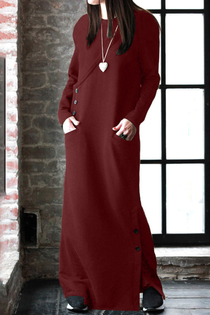 Color Turtleneck Wrapped Skirt Dresses(5 Colors)