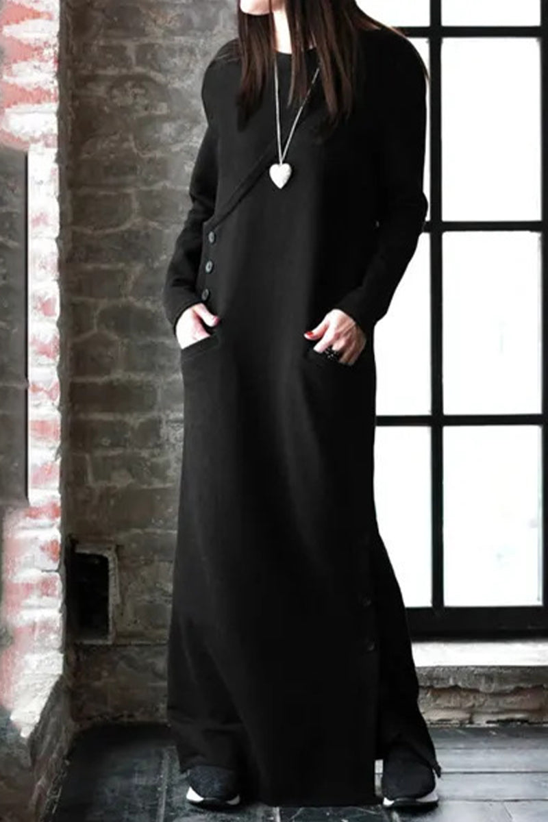 Color Turtleneck Wrapped Skirt Dresses(5 Colors)