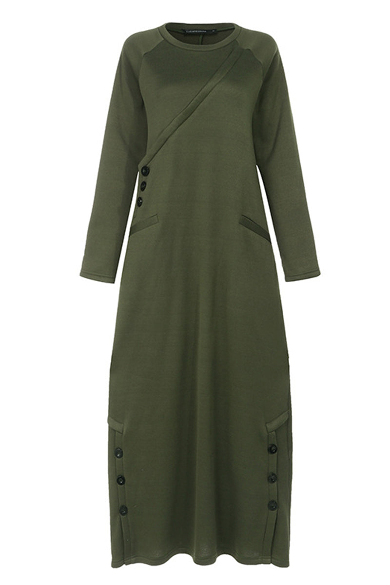Color Turtleneck Wrapped Skirt Dresses(5 Colors)