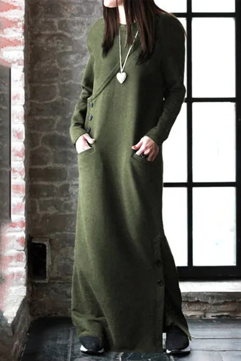 Color Turtleneck Wrapped Skirt Dresses(5 Colors)