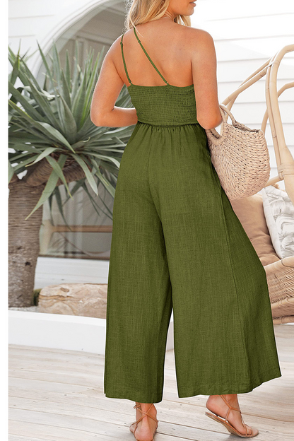 Patchwork Off the Shoulder Straight Jumpsuits(6 Colors)