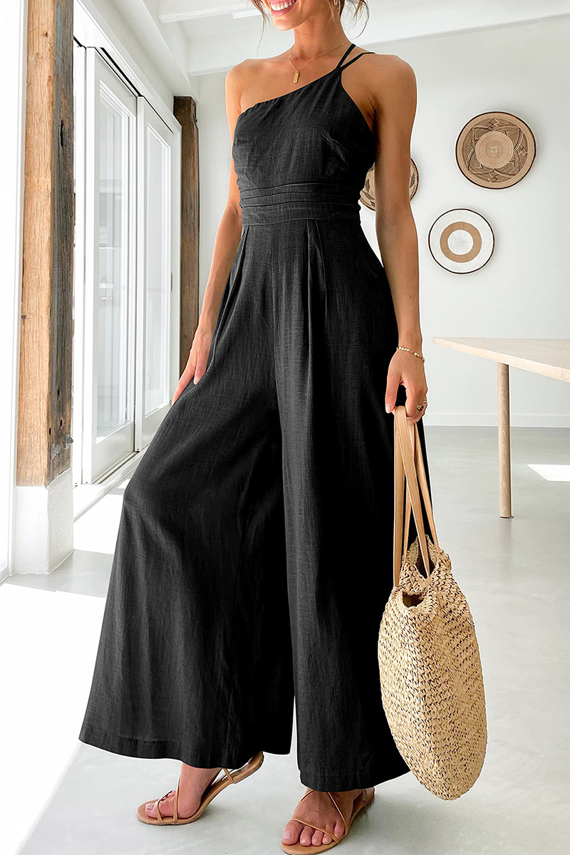 Patchwork Off the Shoulder Straight Jumpsuits(6 Colors)