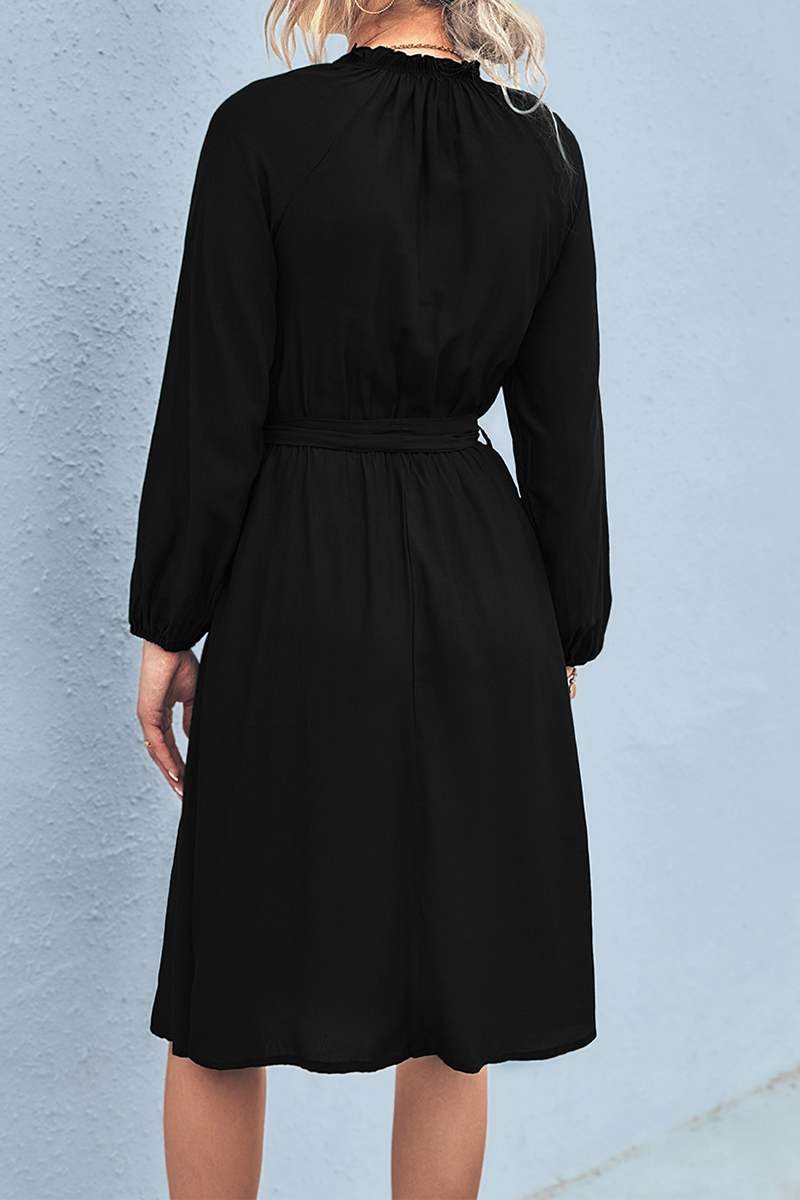 Daily Patchwork Half a Turtleneck Waist Skirt Dresses