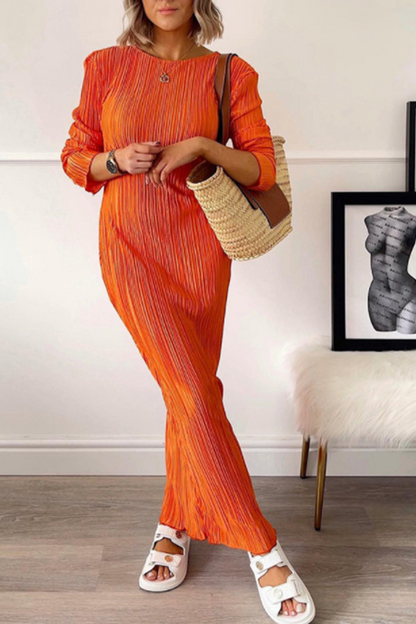 Patchwork O Neck Pencil Skirt Dresses