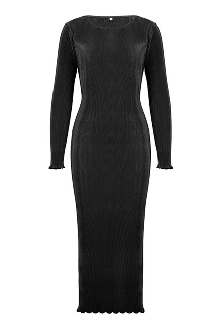 Patchwork O Neck Pencil Skirt Dresses