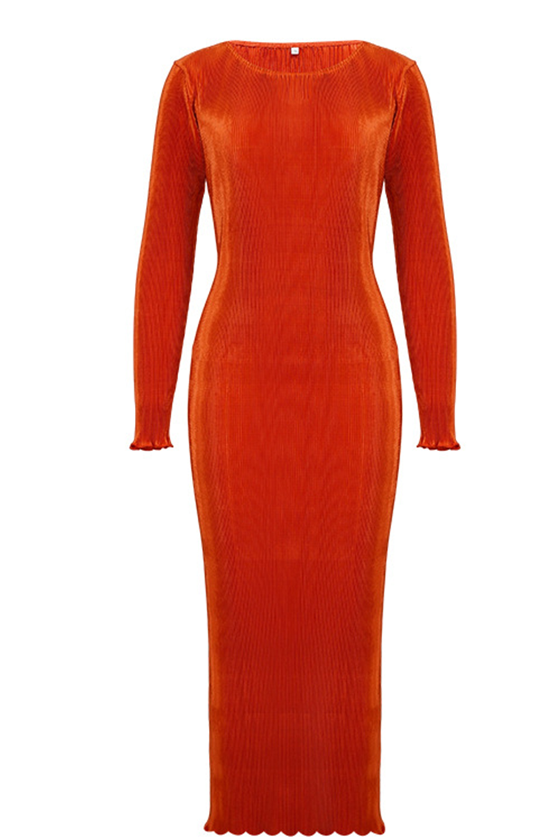Patchwork O Neck Pencil Skirt Dresses