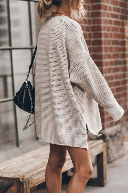 Street Color O Neck Sweaters