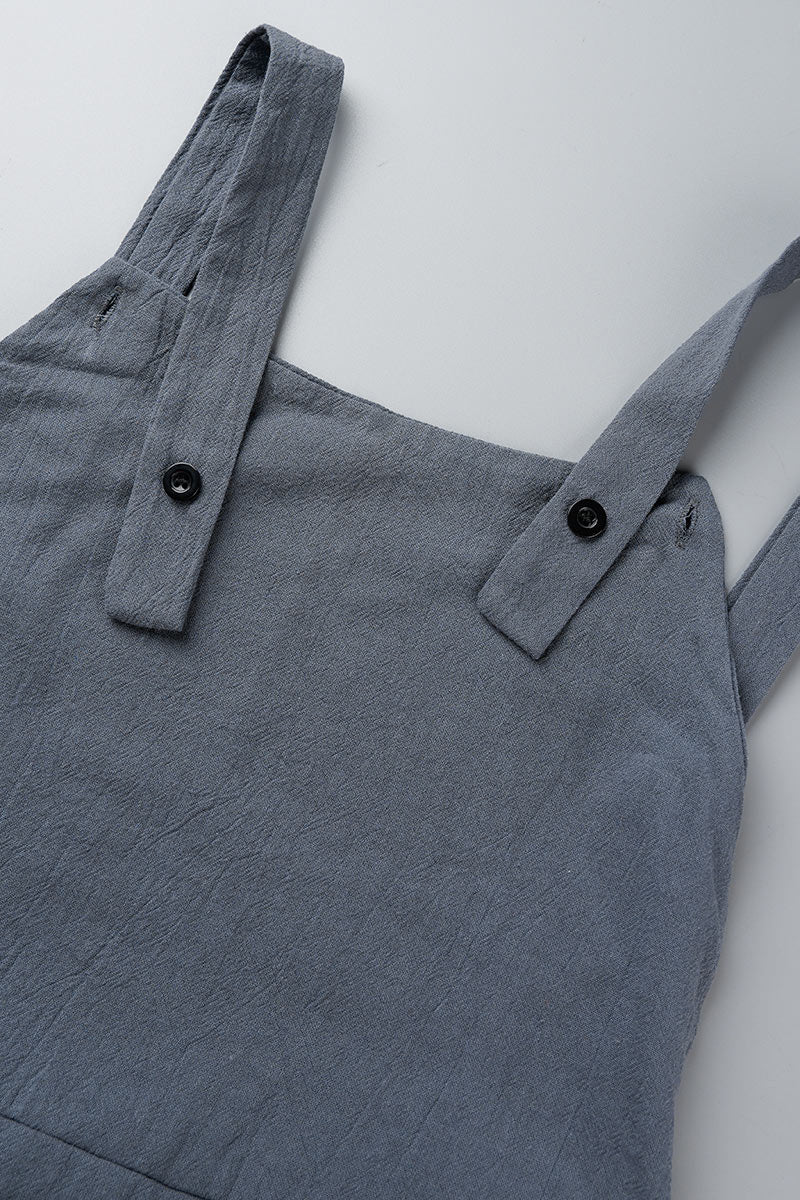 Buckle Square Collar Regular Jumpsuits(5 Colors)