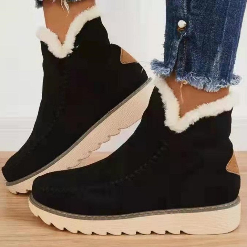 Patchwork Color Keep Warm Comfortable Shoes