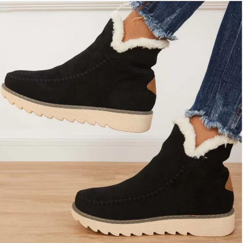 Patchwork Color Keep Warm Comfortable Shoes