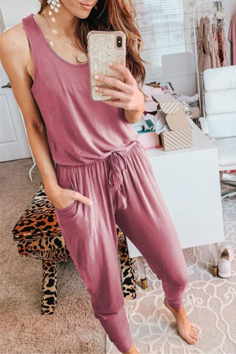 Frenulum U Neck Jumpsuits(4 Colors)