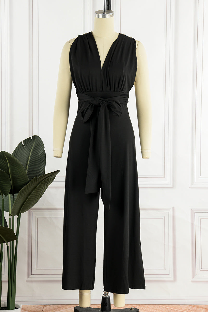 Street Bandage Halter Loose Jumpsuits(4 Colors)