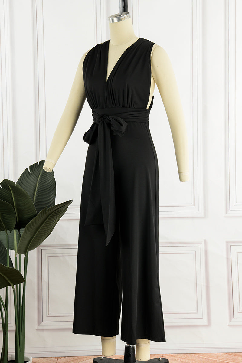 Street Bandage Halter Loose Jumpsuits(4 Colors)