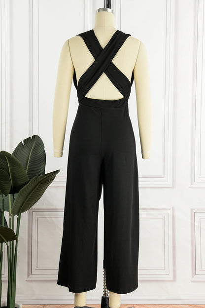 Street Bandage Halter Loose Jumpsuits(4 Colors)