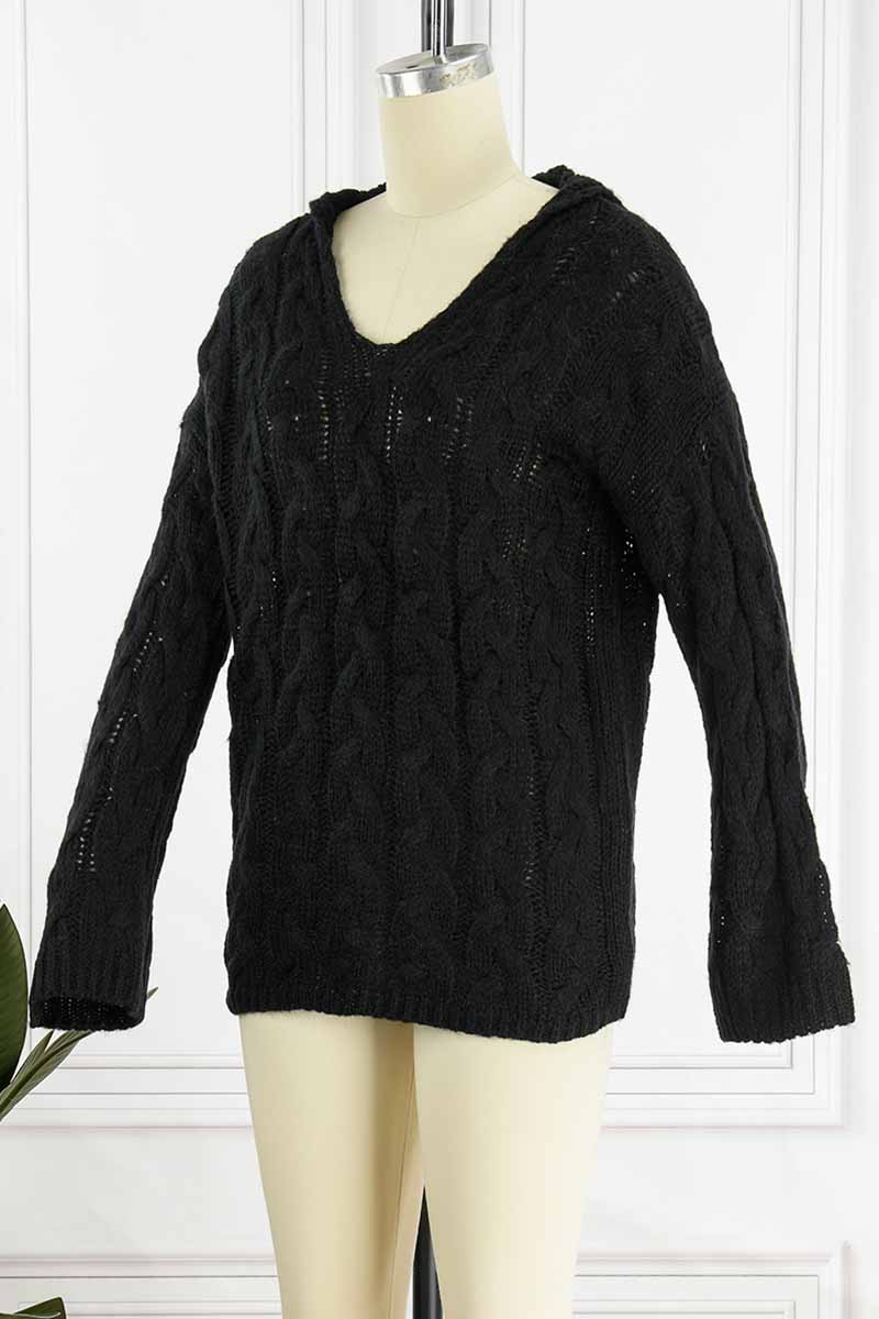 Street Patchwork Hooded Collar Sweaters(16 Colors)