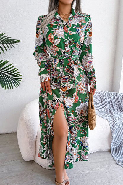 Frenulum Buckle Turndown Collar One Step Skirt Dresses(3 Colors)