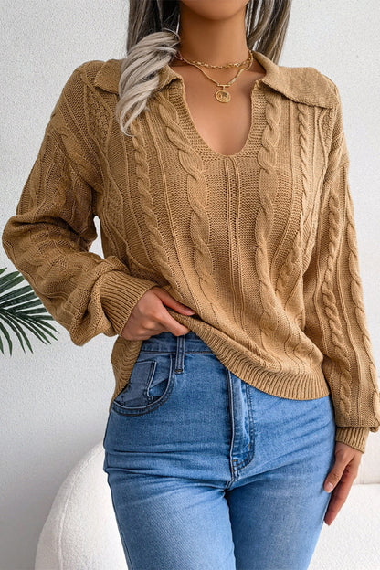 Simplicity Color Turndown Collar Sweaters(3 Colors)