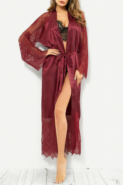 Patchwork See-through Cardigan Lingerie