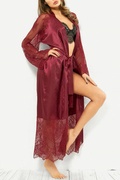 Patchwork See-through Cardigan Lingerie