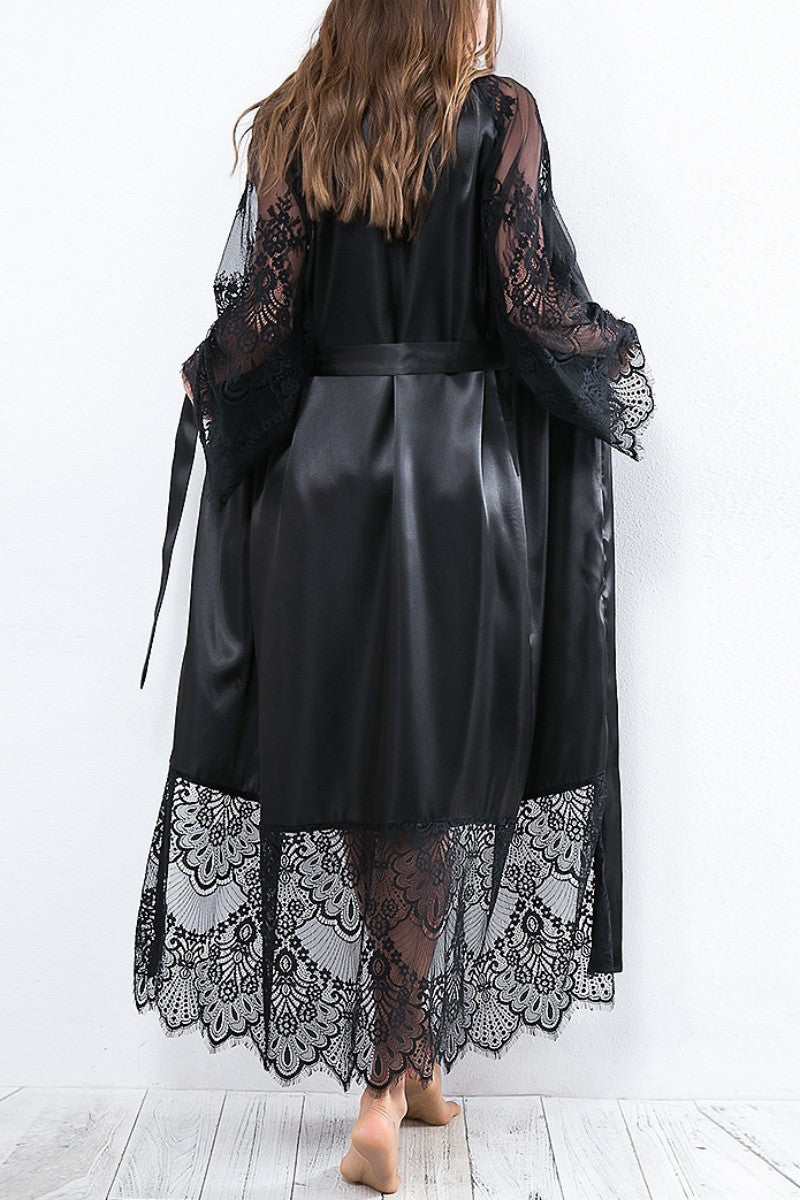 Patchwork See-through Cardigan Lingerie
