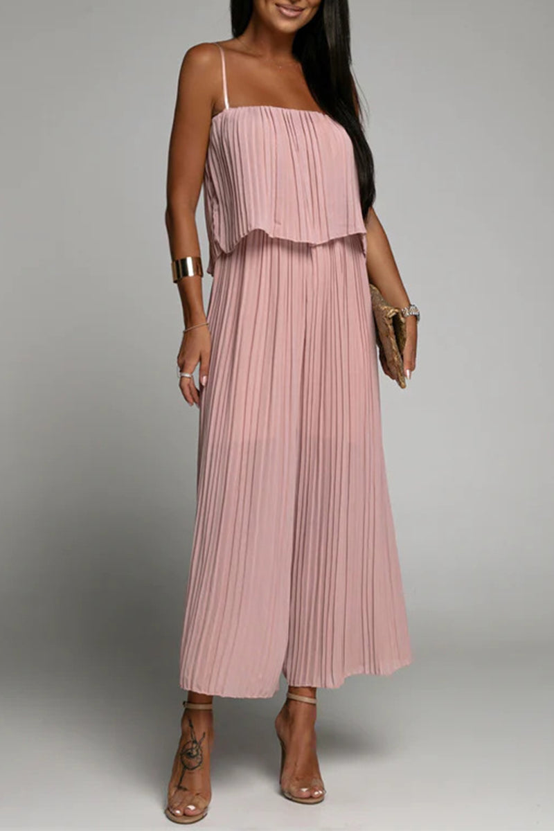 Simplicity Fold Strapless Loose Jumpsuits(3 Colors)